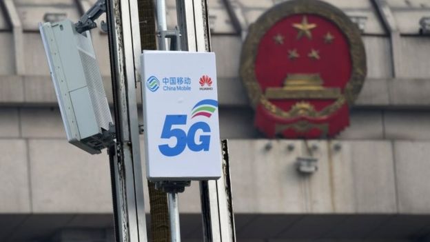 在中国的华为5G设备