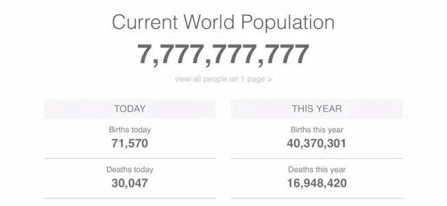 世界人口已经到达7777777777人网友纷纷留念