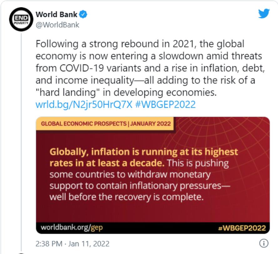 世界银行：新冠持续蔓延 全球经济失去动力