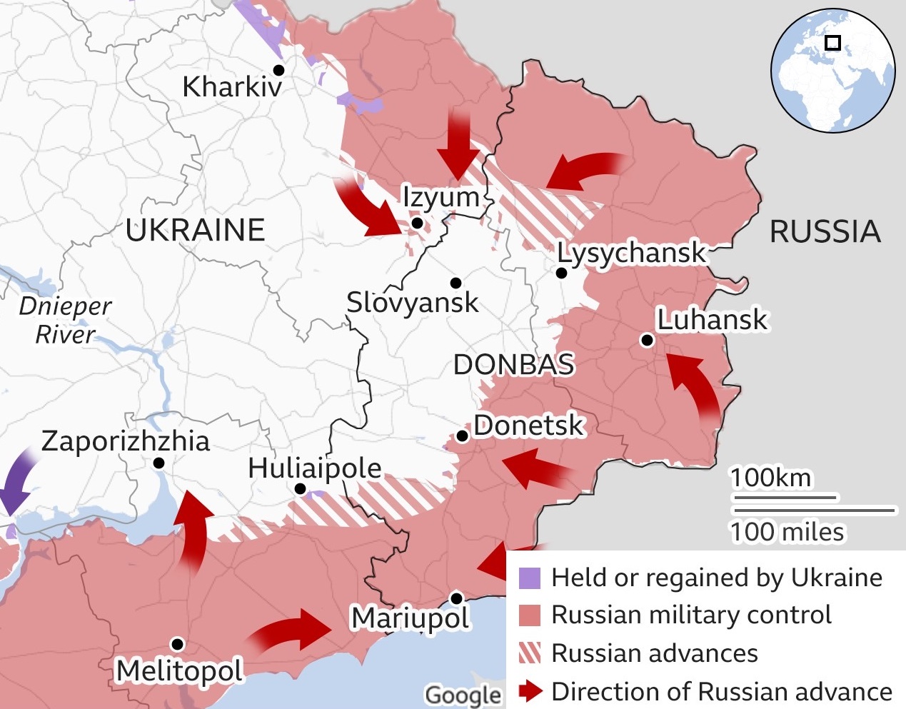 目前乌东战况对乌军极度的不利，正面临可能被包围的风险