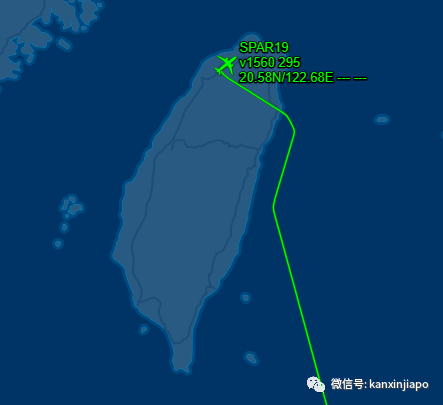 绕经菲律宾东边外海，从东南进入宝岛防空识别区，然后飞抵松山机场