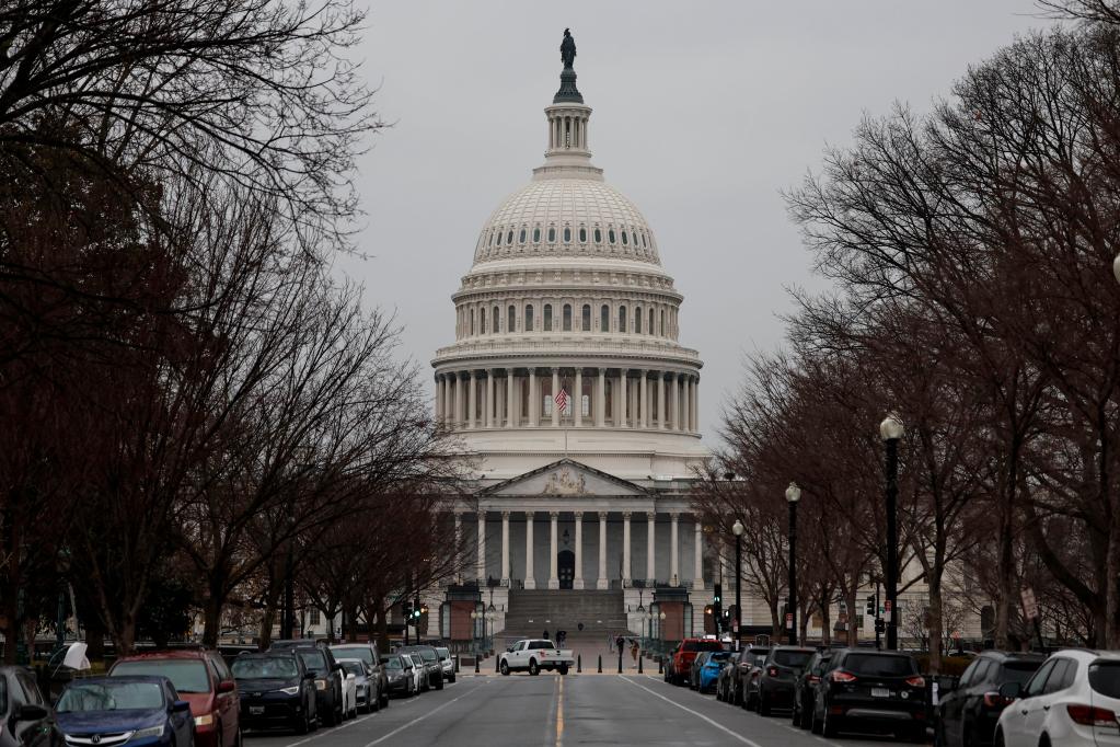 这是1月19日在美国首都华盛顿拍摄的国会大厦