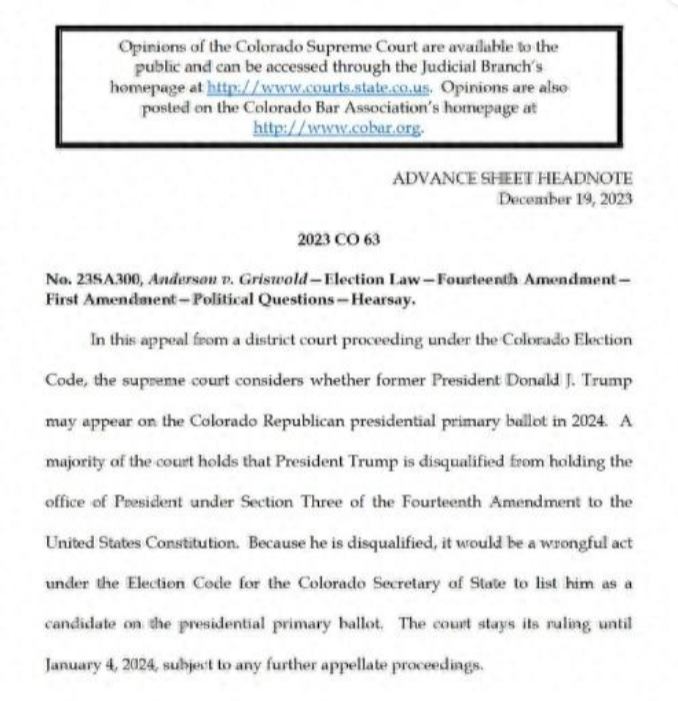 科罗拉多州最高法院裁决文书