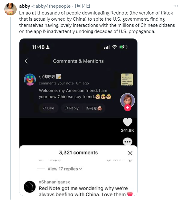 网民Abby所发帖文 