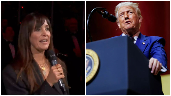 美国总统川普（Donald Trump)加拿大女歌手香岱儿（Chantal Kreviazuk）