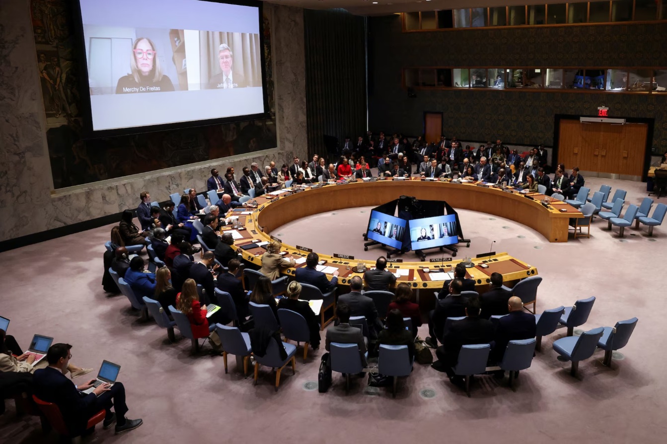 美国纽约联合国总部，联合国安理会成员就美国袭击并逮捕委内瑞拉总统尼古拉斯·马杜罗及其妻子西莉亚·弗洛 ...